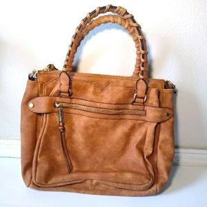 Violet Ray Tan Brown Handbag Purse Great Condition